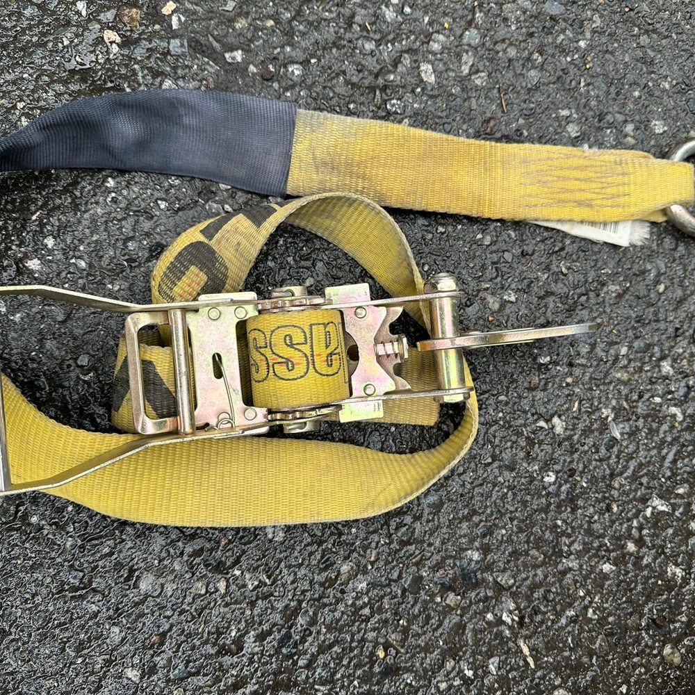 Yellow and Black Ratchet Strap